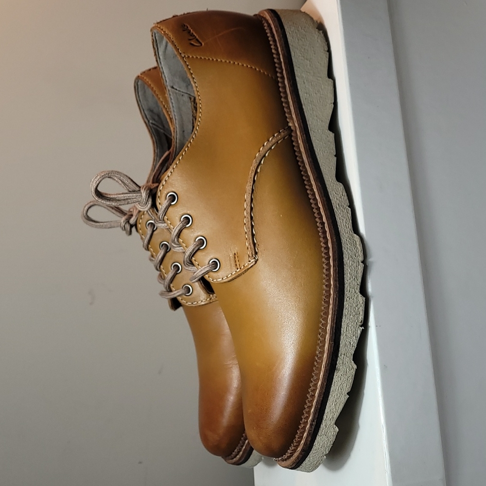 Clark's Frelan Rise tan leather shoes size 11M (Tu6)